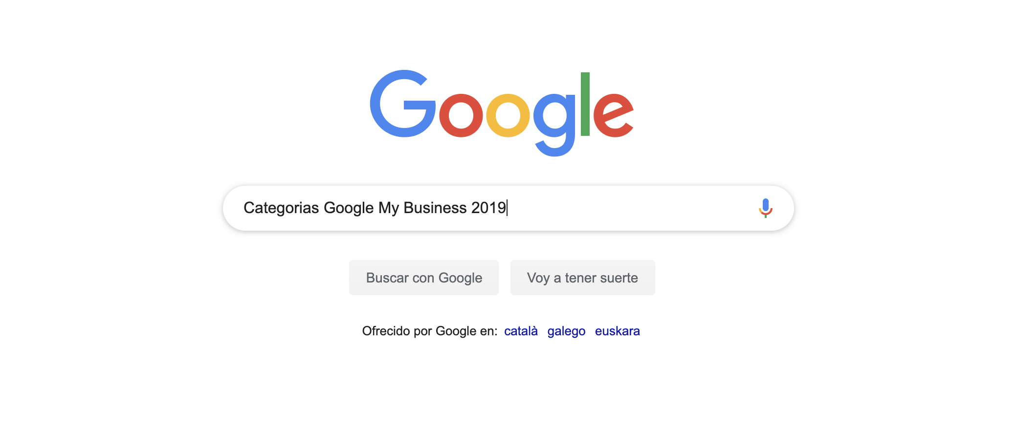 Categorías de Google My Business 2022