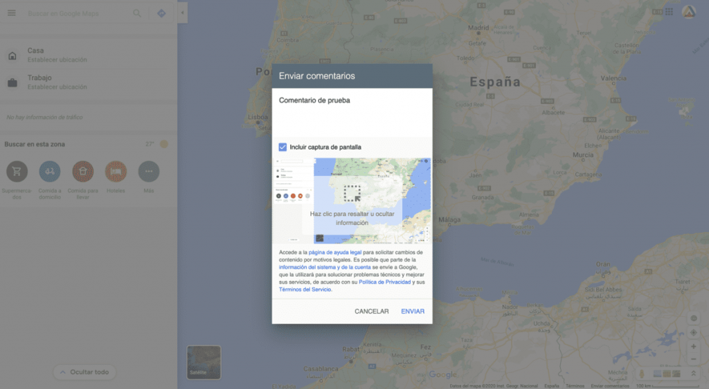 Contacto Google Maps