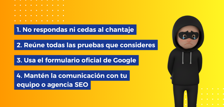 Representación gráfica de negocio atacado por reseñas falsas y amenaza con reseñas negativas
